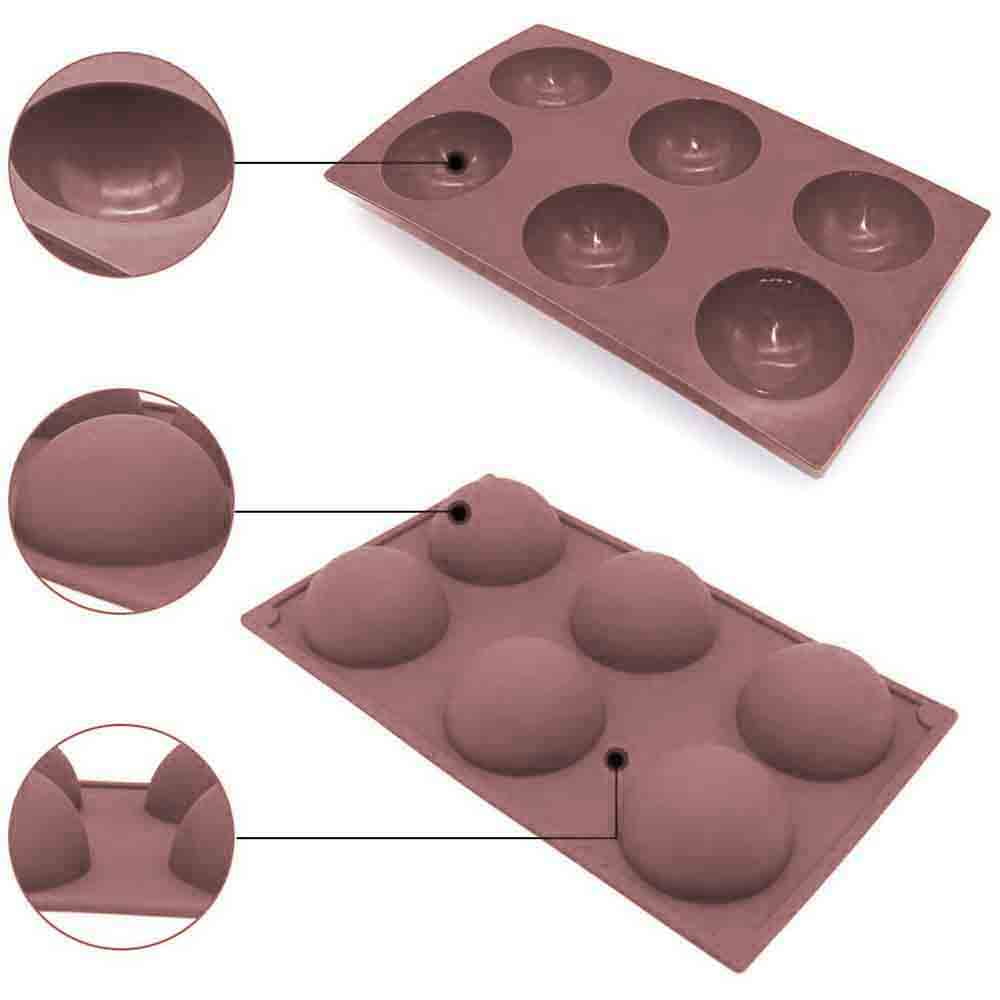 HEMISPHERE 80mm CHOCOLATE SILICONE MOLD BAKING BALL MOULD 5 CAVITY D-001